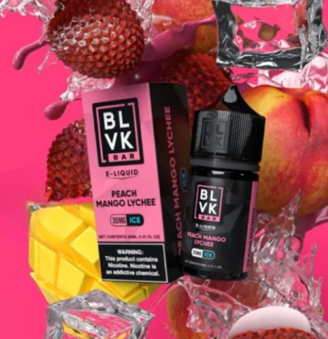 BLVK-BAR-Peach-Mango-Lychee-Ice-Nic-Salt BLVK Bar - Peach Mango Lychee Ice salt lıkıt 30 ml - Görsel 1