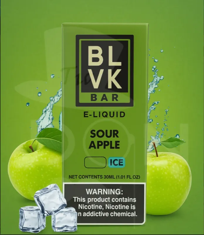 blvk-bar-nicsalt-sour-apple-ice-30ml_sour apple BLVK BAR Nicsalt Sour Apple Ice 30ml 35 MG - Görsel 1