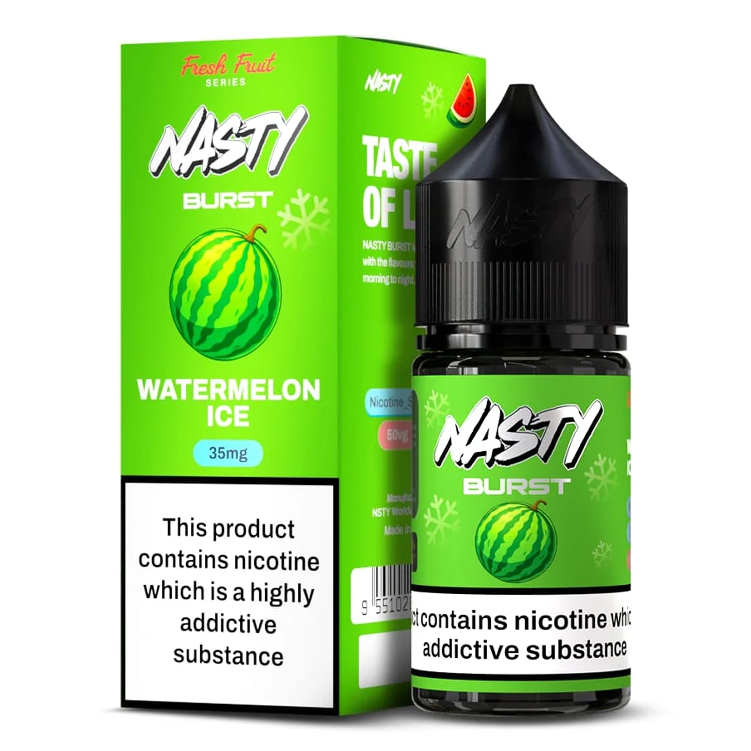 WTERMALON-ICE-5 Nasty Burst Watermelon Ice Salt 30 ml - Görsel 1
