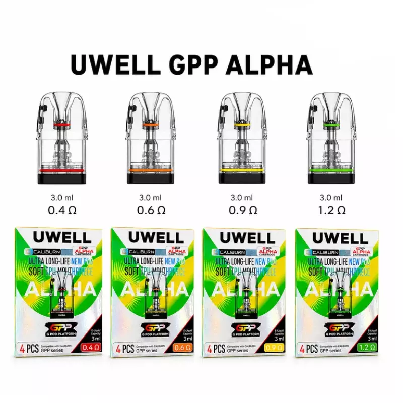 alpha Uwell Caliburn GPP Alpha kartus (uwel g3 g4 g5 serısı) 4 lu paket - Görsel 1
