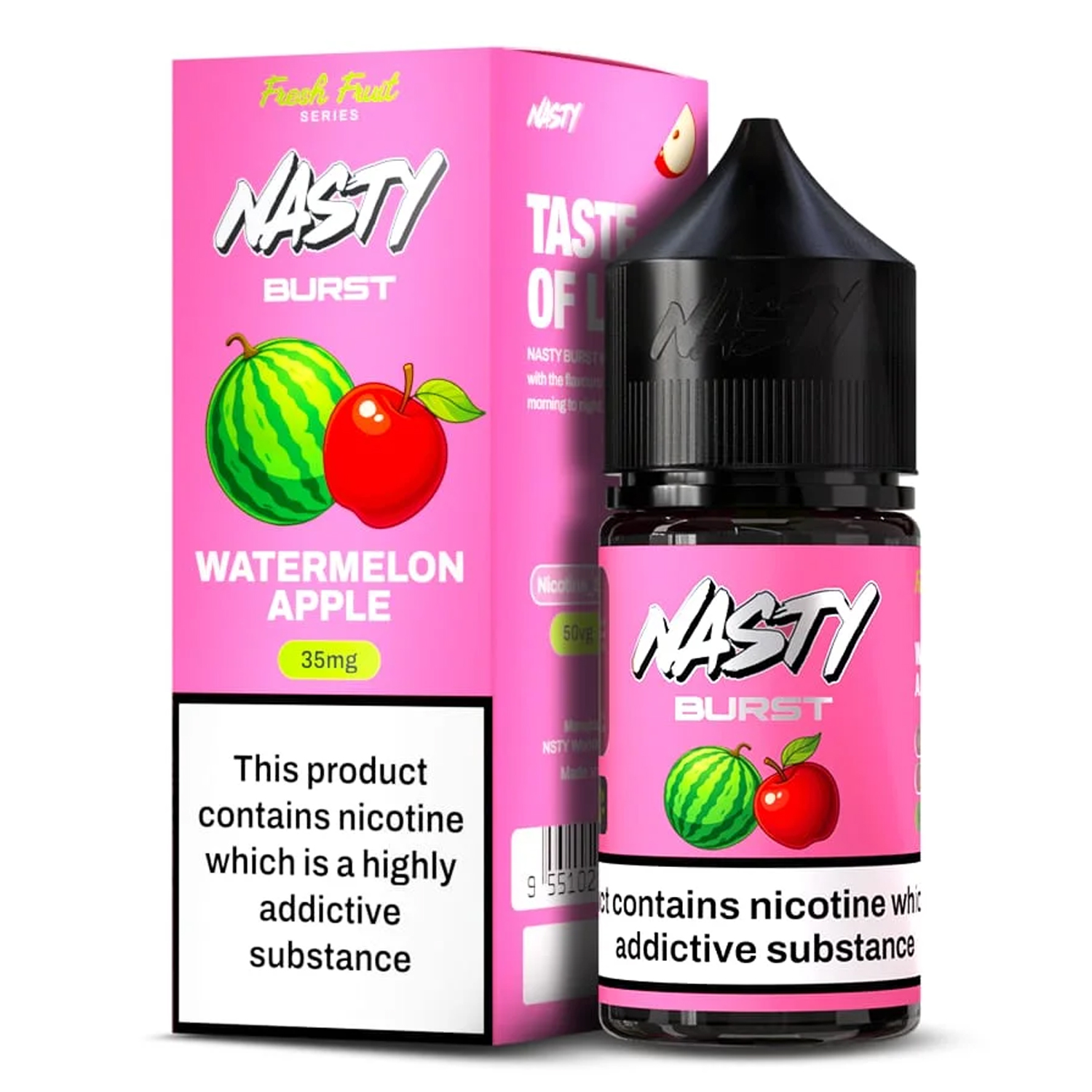 watermelon apple Nasty Burst Watermelon Apple Salt 30 ml - Görsel 1